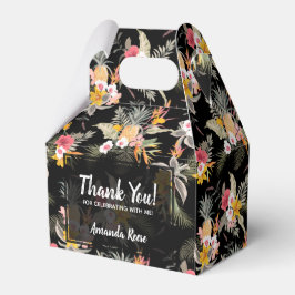 Ananas Blommor på Svart Gavel Presentaskar