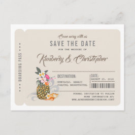 Ananas Boarding Pass Biljett Spara Datum Meddelande Vykort