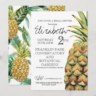 Ananas Bröllopsdusch Inbjudan