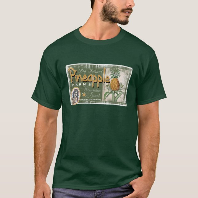Ananas brukar mörk dräkt t shirt (Framsida)