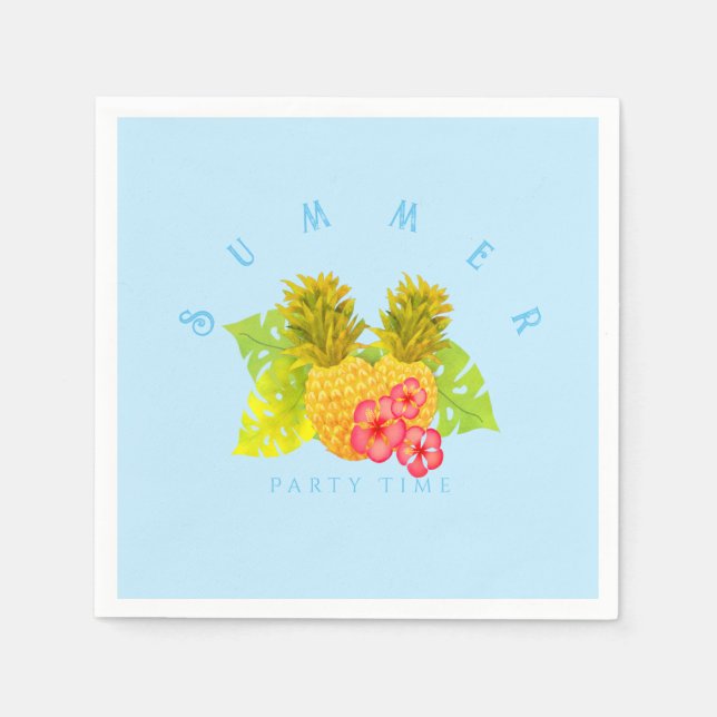 Ananas Chic Blå Pappersservett (Framsidan)