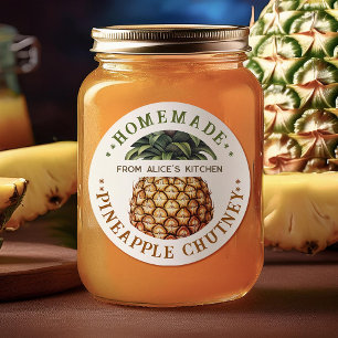 Ananas chutney burk etikett hemmagjord sylt