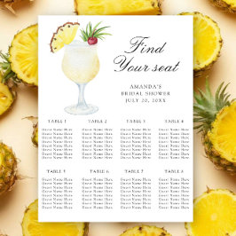 Ananas Cocktail Bröllopsplatskarta Poster