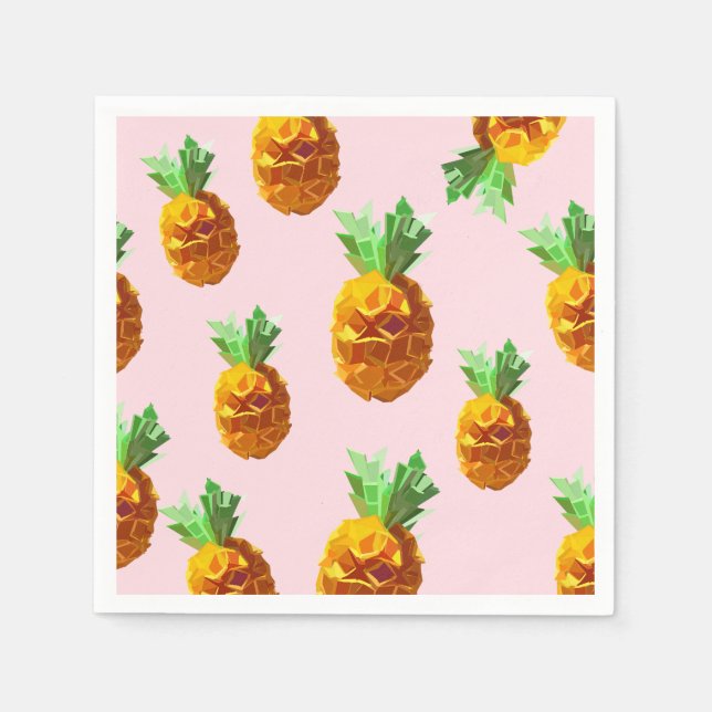 Ananas Cocktail Papper Napkins Pappersservett (Framsidan)