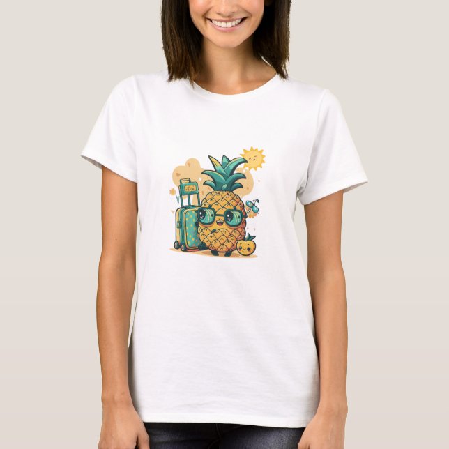 Ananas - Cute Travel Summer T-Shirt (Framsida)