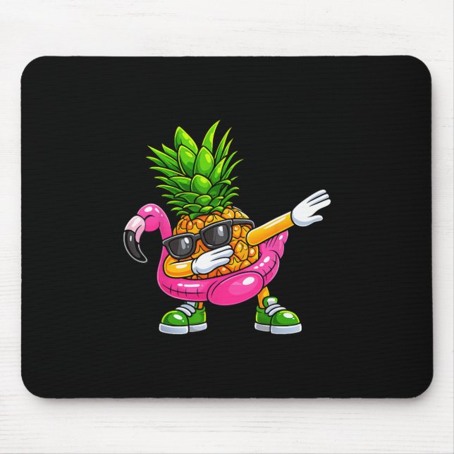 Ananas Dabbing Flamingo Aloha Hawaii Tropisk V Musmatta (Framsidan)