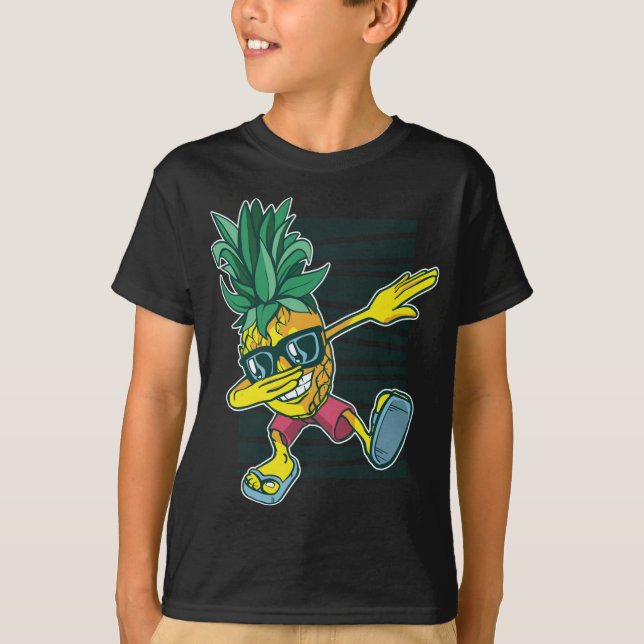 Ananas Dabbing Pineapple Fruit Sunglasses Hawai T Shirt (Framsida)