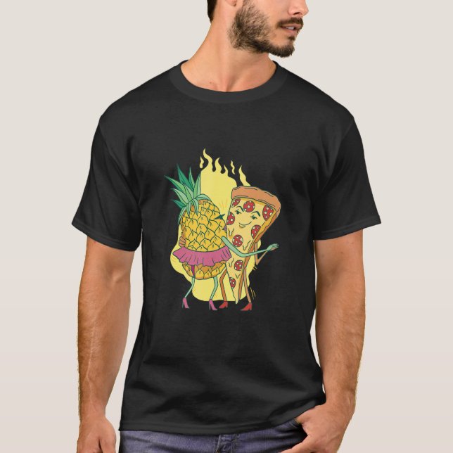 Ananas Dansar Med Pizza Hawaii Italien   Meme T Shirt (Framsida)