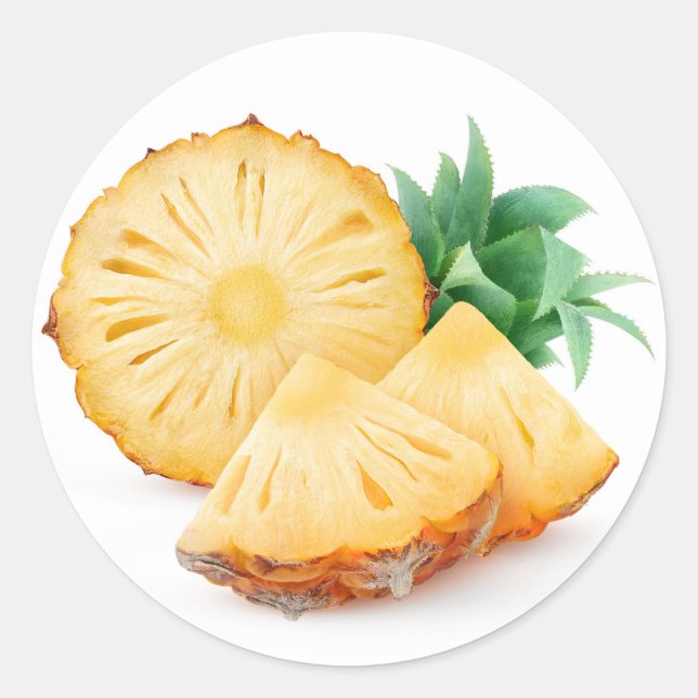 Ananas delar runt klistermärke (Framsida)