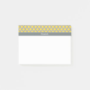 Ananas Dk Grått Moroccan #5DS Char Namn Monogram Post-it Block
