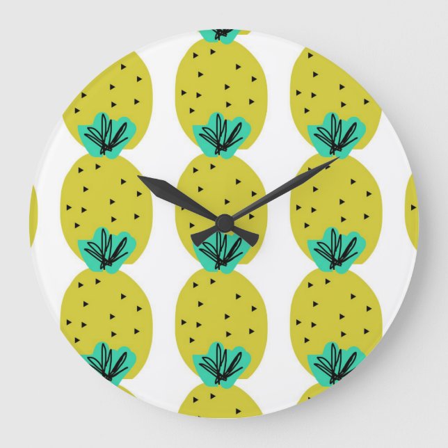 Ananas Doodle Köket Frukt Stor Klocka (Framsida)