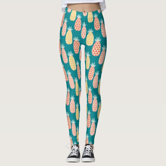 Ananas Doodle Mönster 2 Leggings (Framsida)
