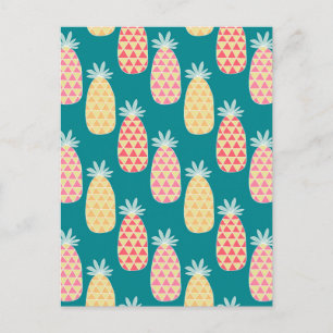 Ananas Doodle Mönster 2 Vykort