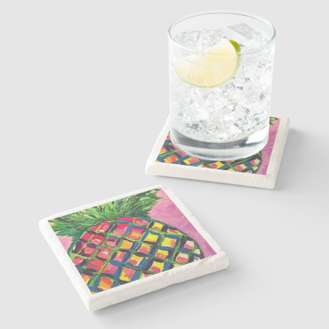 Ananas Drink Coasters Stenunderlägg (Sidan)