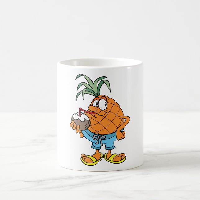 Ananas Drinking Coconut Mjölk Mugg (Skapare uppladdad)