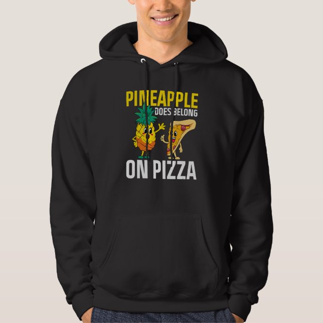 Ananas finns på Pizza Pineapple Pizza Hoodie (Framsida)