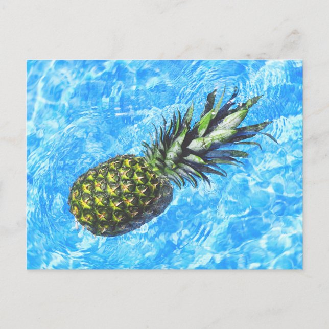 Ananas flyter i vattnet Fridfullt Sött Vykort (Framsida)