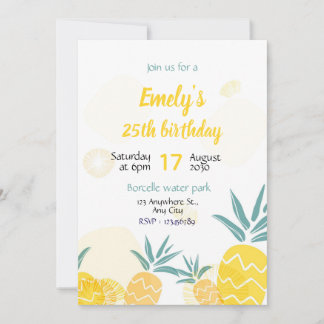 Ananas födelsedagsinbjudan mall födelsedagsinbjuda