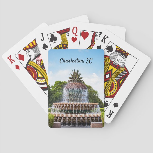 Ananas Fontän i Charleston, SC Casinokort (Baksidan)