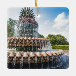 Ananas Fontän i Charleston, SC Julgransprydnad Keramik