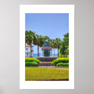 Ananas Fontän i Charleston, SC Poster