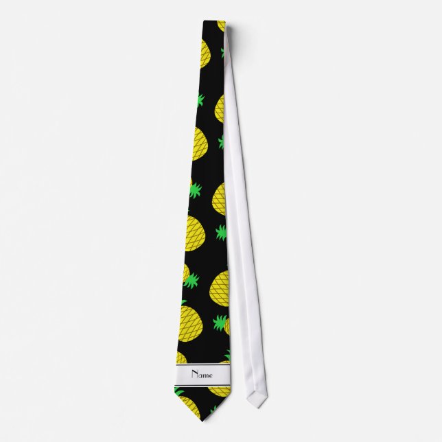 Ananas för gult för personlignamnsvart slips (Framsida)