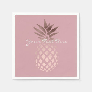 ananas för klar faux för elegant rosa guld- pappersservett