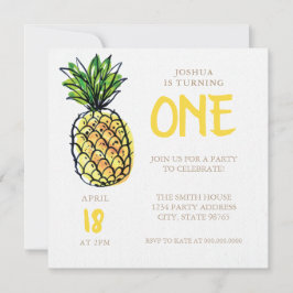 Ananas första Födelsedagsfest inbjudan