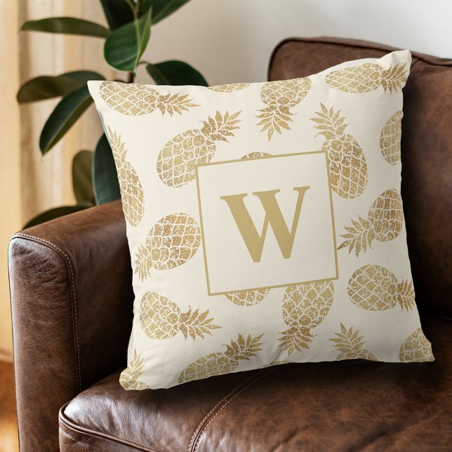 Ananas från Monogram Guld på Elfenbenskusten Kudde (Skapare uppladdad)