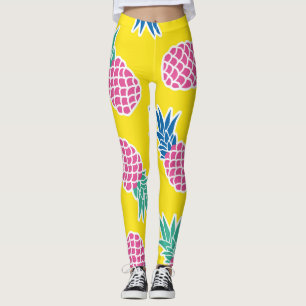 Ananas Frenzy: Vintage av ljusa Tecknader. Leggings