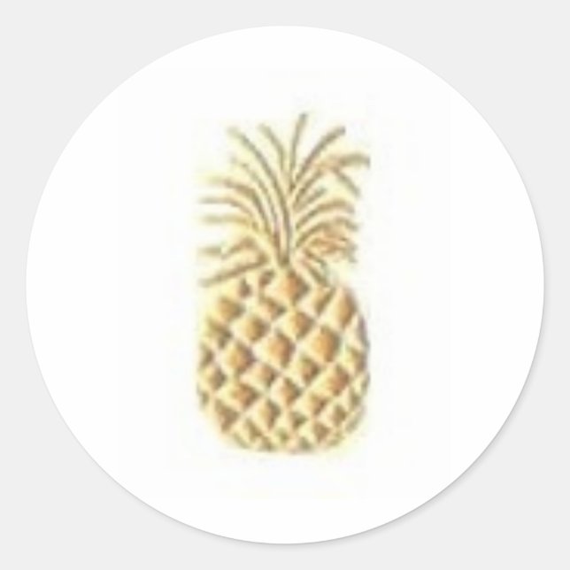 Ananas Frimärke Runt Klistermärke (Framsida)