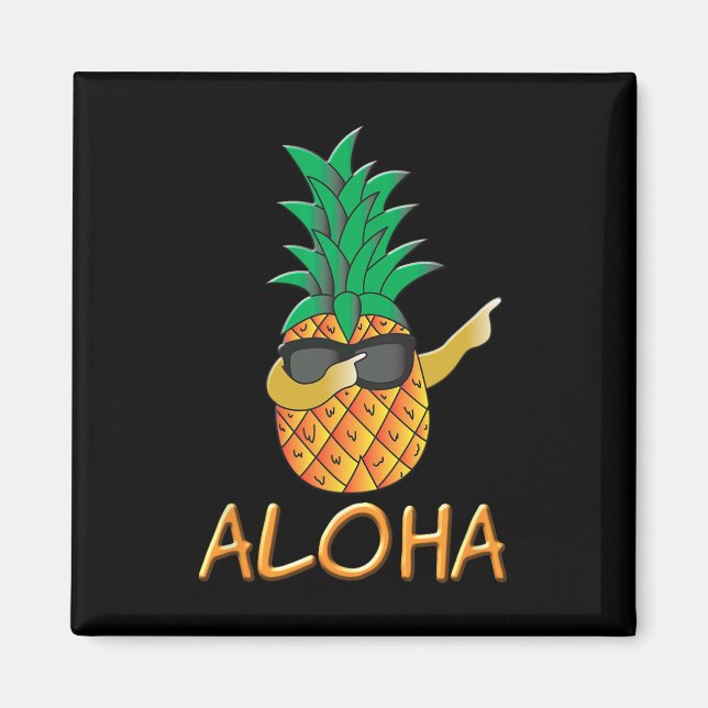 Ananas Fruit Aloha Beacher Hawaii - Surfa New Magnet (Framsidan)