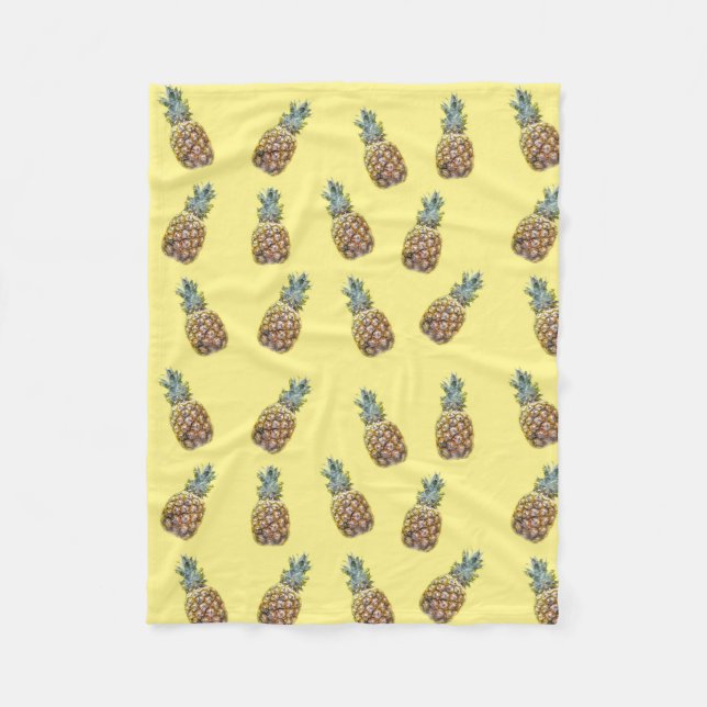 Ananas Frukt Mönster Fleecefilt (Framsidan)