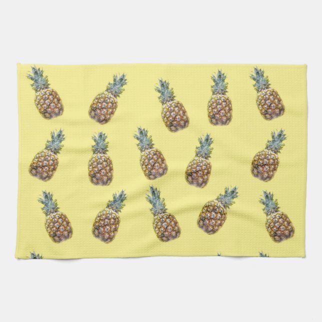 Ananas Frukt Mönster Kökshandduk (Horisontell)