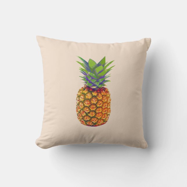 Ananas Frukt på Light Beige Kudde (Framsida)