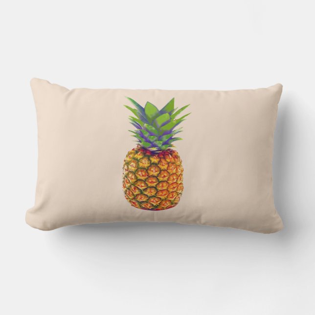 Ananas Frukt på Light Beige Lumbarkudde (Framsida)