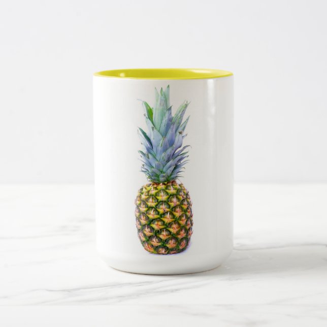 Ananas Frukt Strand Efterrätt Färgglad Tropisk Två-Tonad Mugg (Center)