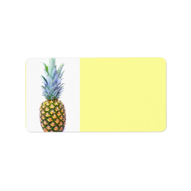 Ananas Frukt Strand Efterrätt Färgrik Tropisk Adressetikett (Framsidan)