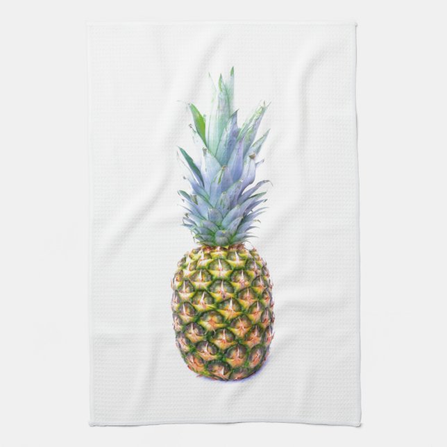 Ananas Frukt Strand Efterrätt Färgrik Tropisk Kökshandduk (Vertikal)