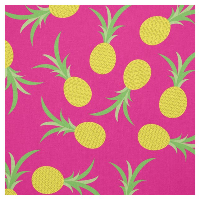 Ananas Frukt Tropisk Barn Söt Rosa Flickor Tyg (Provkarta)