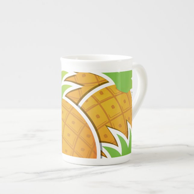 Ananas, funky benporslin mugg (Framsida höger)