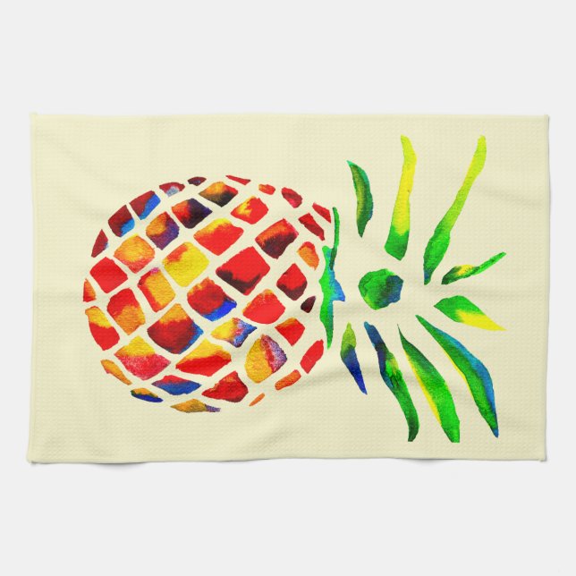 Ananas, funky kökshandduk (Horisontell)