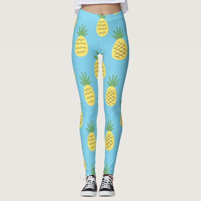 Ananas glädje: Tryckfärgsfrukt Leggings (Framsida)