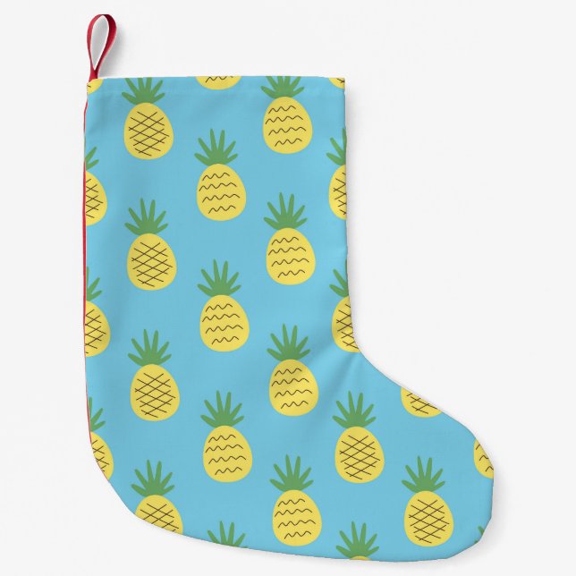 Ananas glädje: Tryckfärgsfrukt Liten Julstrumpa (Framsidan)