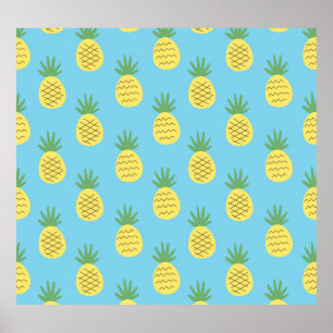 Ananas glädje: Tryckfärgsfrukt Poster
