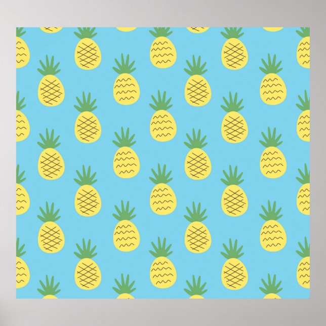 Ananas glädje: Tryckfärgsfrukt Poster (Framsidan)