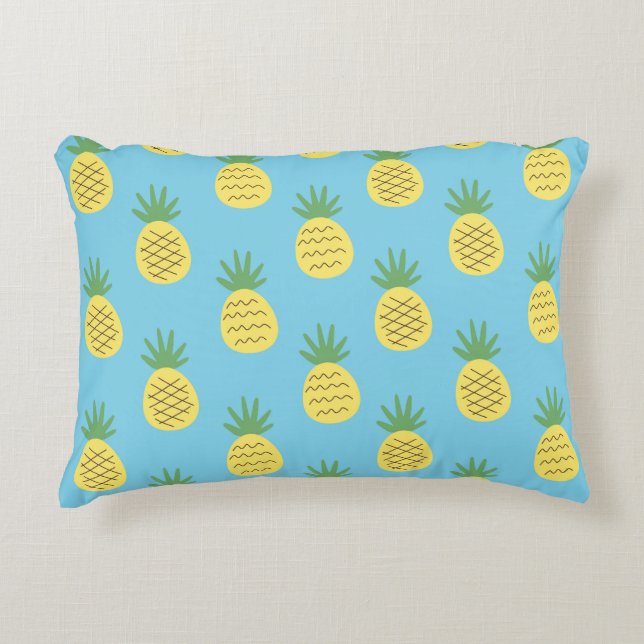 Ananas glädje: Tryckfärgsfrukt Prydnadskudde (Framsidan)