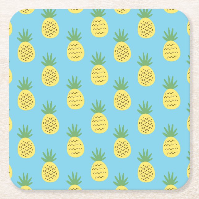 Ananas glädje: Tryckfärgsfrukt Underlägg Papper Kvadrat (Framsidan)