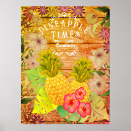 Ananas Gräs Blommigt Poster