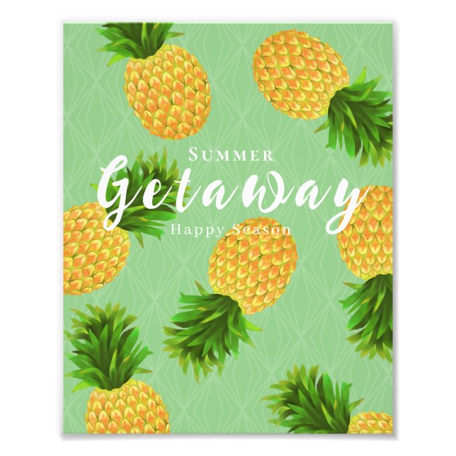 Ananas Grönt Fototryck (Framsidan)